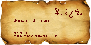 Wunder Áron névjegykártya